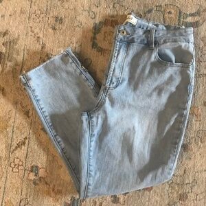Charlie B - Ankle Zip Around Lt Blue Cropped. Jeans Size 12